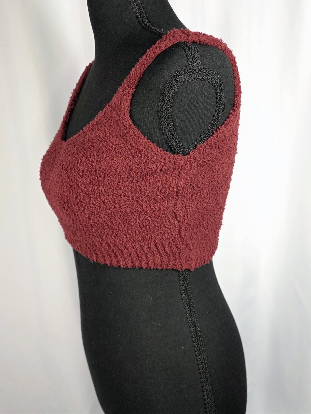 Pleshy Cozy 4 Piece Lounge Set Burgundy Eyelash Knit Cardigan Shorts Pants S View 6
